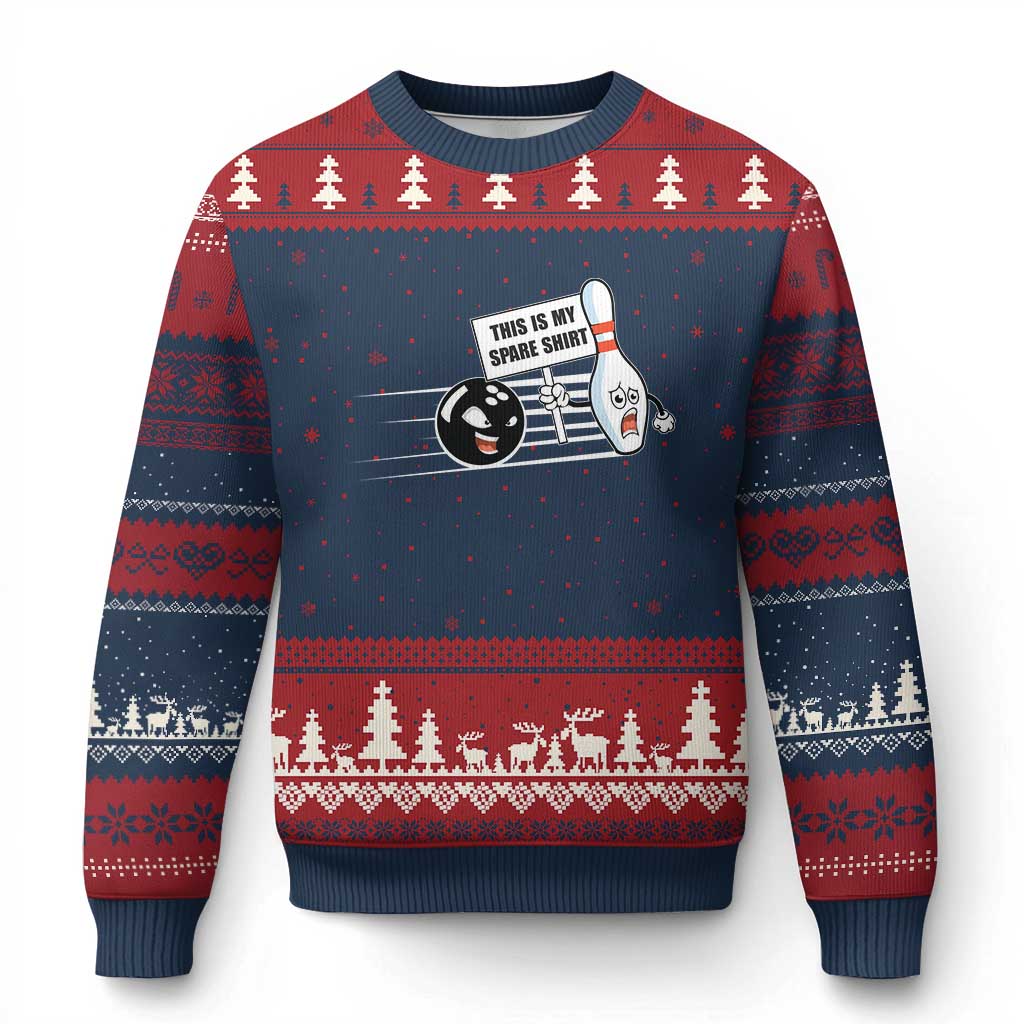 This Is My Spare Shirt Ugly Christmas Sweater Funny Bowling Gift - Wonder Print Shop