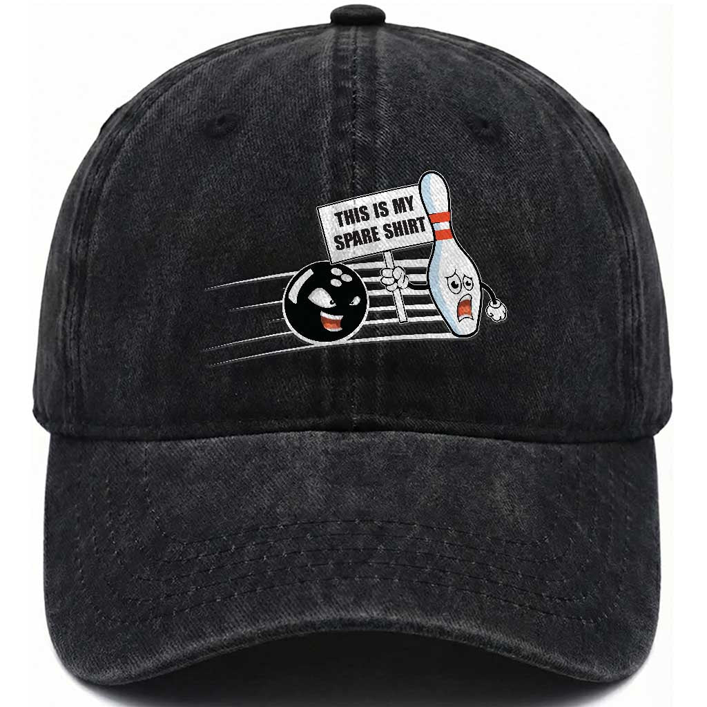 This Is My Spare Shirt Washed Cotton Baseball Cap Funny Bowling Gift