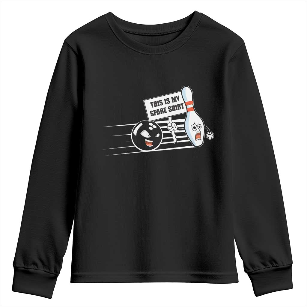 This Is My Spare Shirt Youth Sweatshirt Funny Bowling Gift - Wonder Print Shop