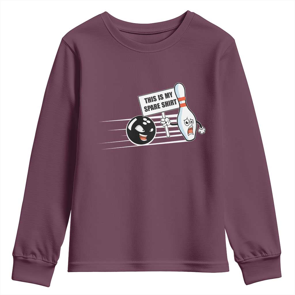 This Is My Spare Shirt Youth Sweatshirt Funny Bowling Gift - Wonder Print Shop