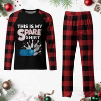 This Is My Spare Shirt Plaid Pajama Set Bowling Pun Gift - Wonder Print Shop