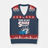 This Is My Spare Shirt V-Neck Knit Sweater Vest Bowling Pun Gift - Wonder Print Shop