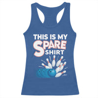 This Is My Spare Shirt Racerback Tank Top Bowling Pun Gift - Wonder Print Shop