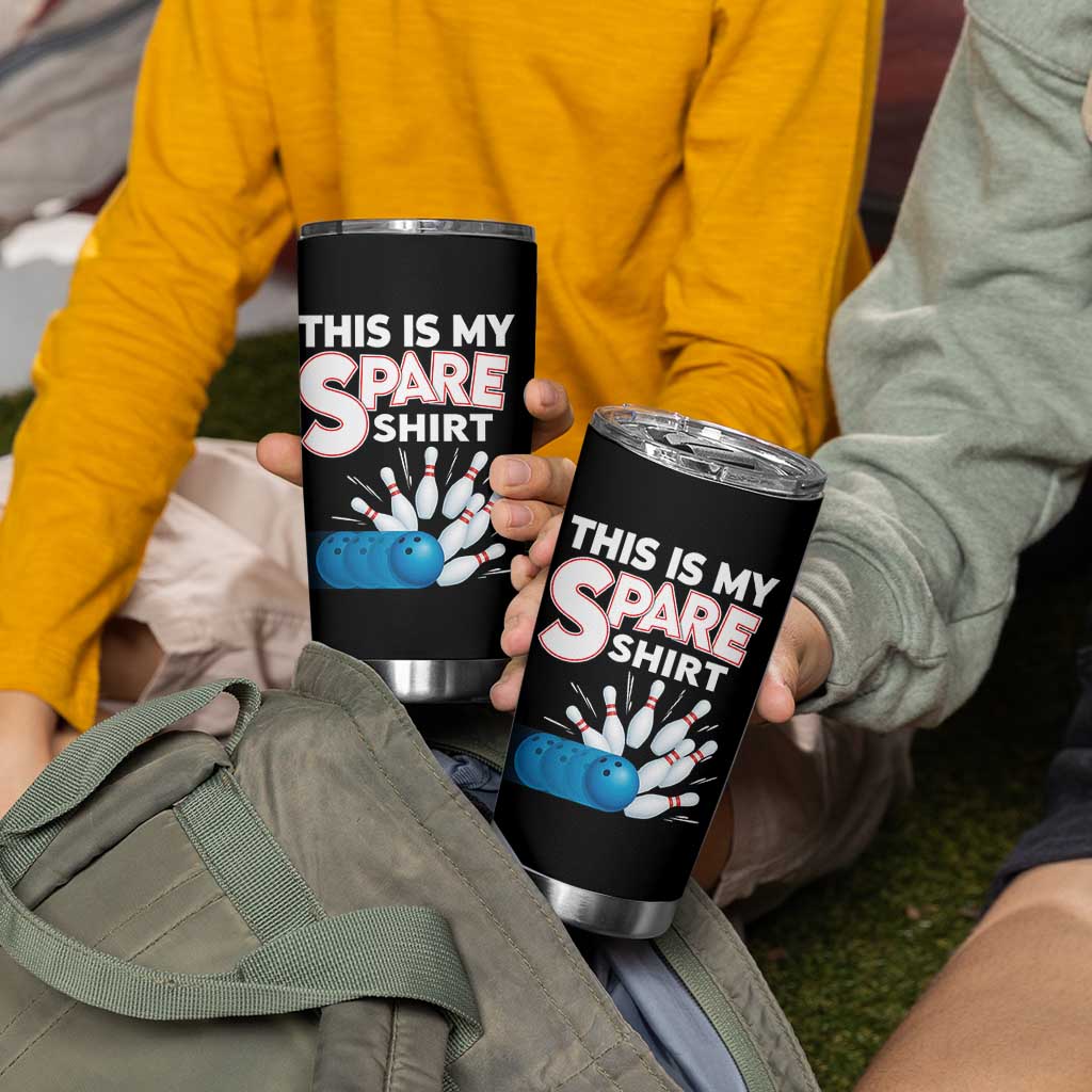 This Is My Spare Shirt Tumbler Cup Bowling Pun Gift - Wonder Print Shop