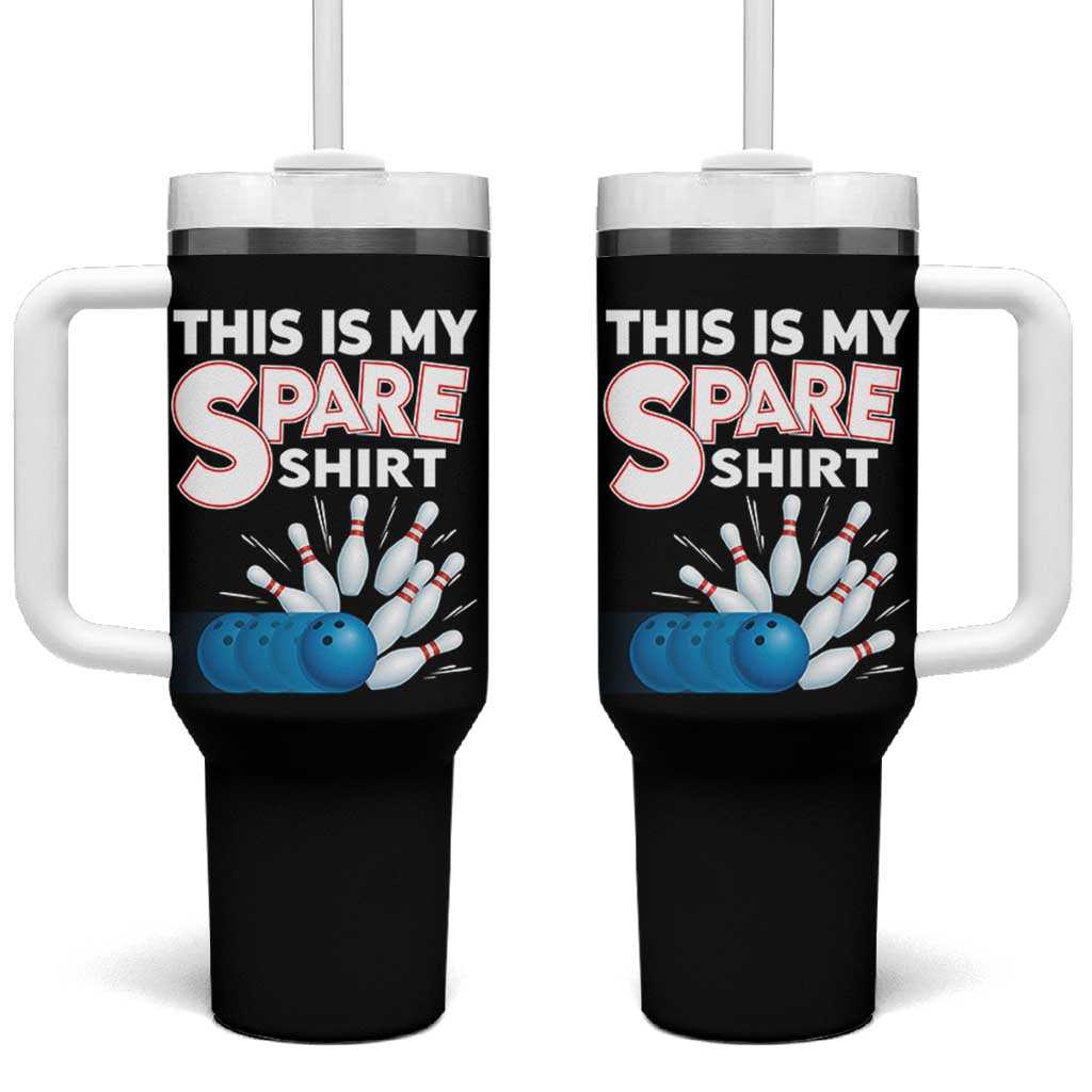 This Is My Spare Shirt Tumbler With Handle Bowling Pun Gift - Wonder Print Shop