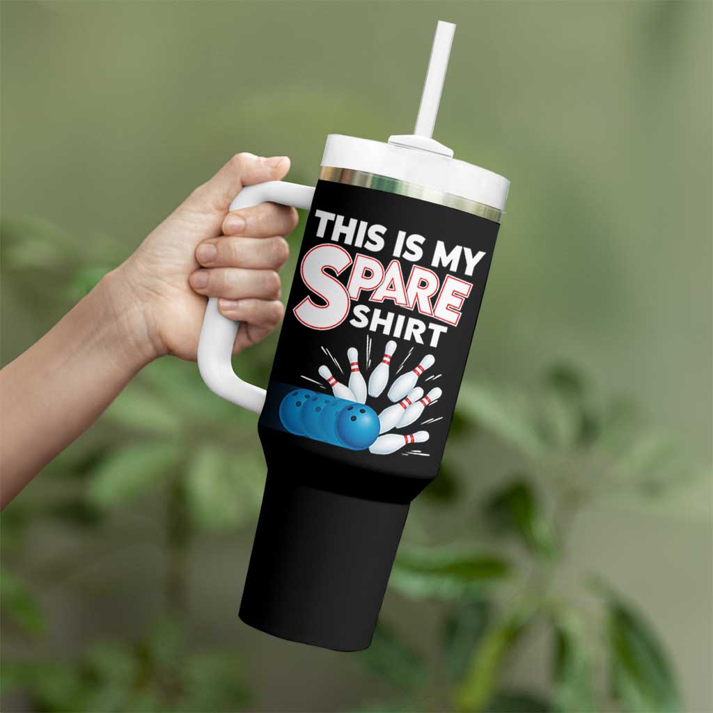 This Is My Spare Shirt Tumbler With Handle Bowling Pun Gift - Wonder Print Shop