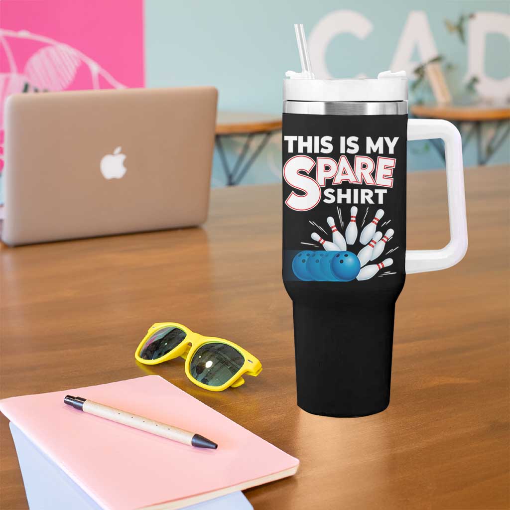 This Is My Spare Shirt Tumbler With Handle Bowling Pun Gift - Wonder Print Shop