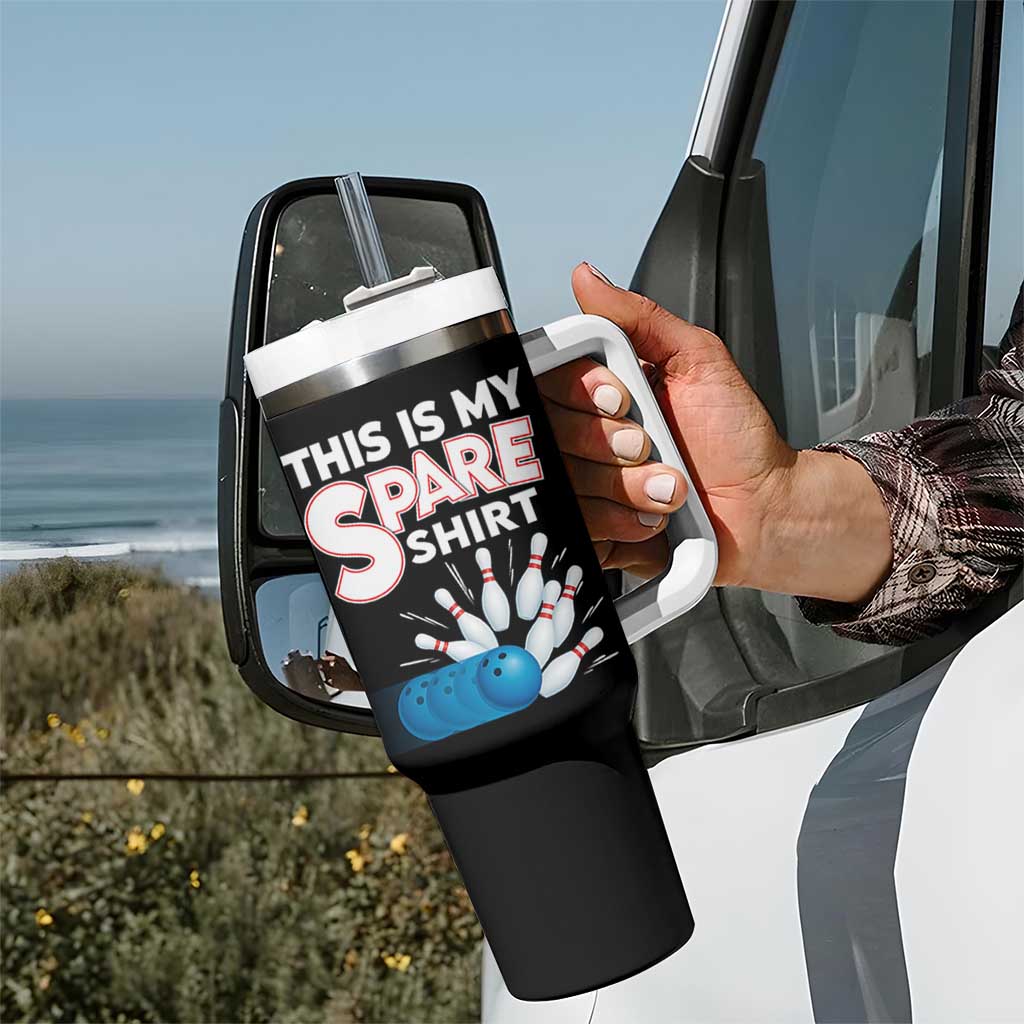 This Is My Spare Shirt Tumbler With Handle Bowling Pun Gift - Wonder Print Shop