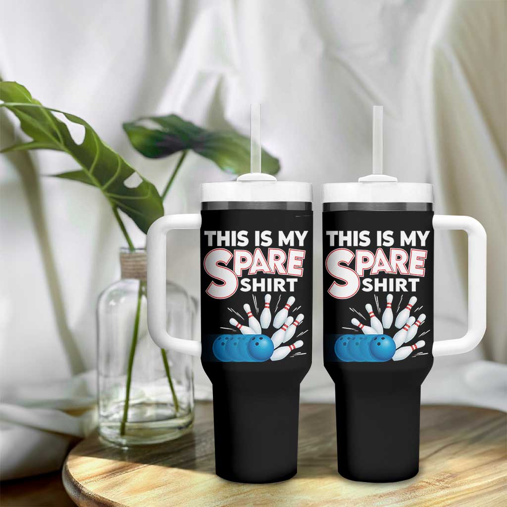 This Is My Spare Shirt Tumbler With Handle Bowling Pun Gift - Wonder Print Shop