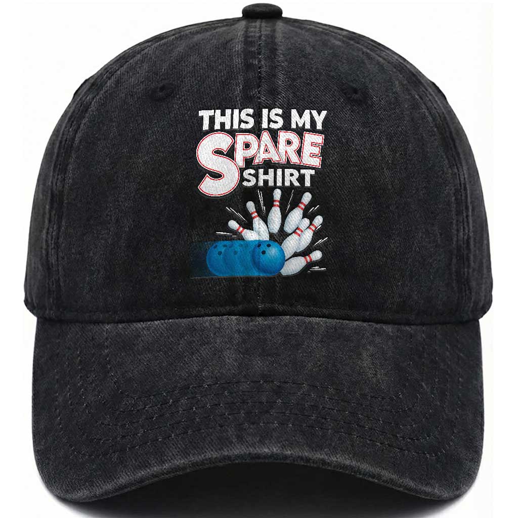 This Is My Spare Shirt Washed Cotton Baseball Cap Bowling Pun Gift