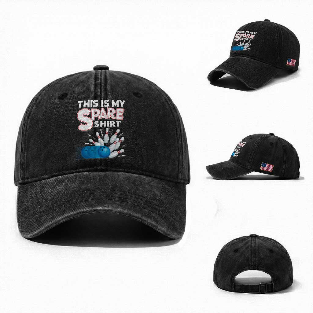 This Is My Spare Shirt Washed Cotton Baseball Cap Bowling Pun Gift