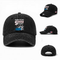 This Is My Spare Shirt Washed Cotton Baseball Cap Bowling Pun Gift