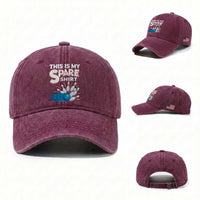 This Is My Spare Shirt Washed Cotton Baseball Cap Bowling Pun Gift