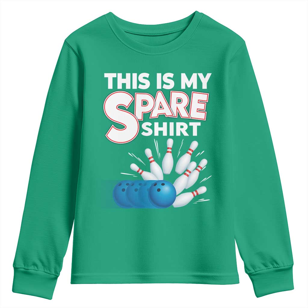 This Is My Spare Shirt Youth Sweatshirt Bowling Pun Gift - Wonder Print Shop