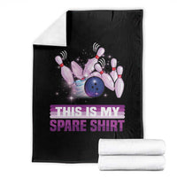 Funny Bowling Lover Throw Blanket This Is My Spare Shirt Quote - Wonder Print Shop