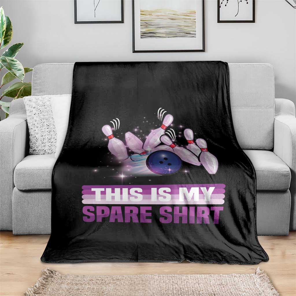 Funny Bowling Lover Throw Blanket This Is My Spare Shirt Quote - Wonder Print Shop