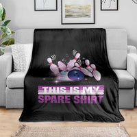Funny Bowling Lover Throw Blanket This Is My Spare Shirt Quote - Wonder Print Shop
