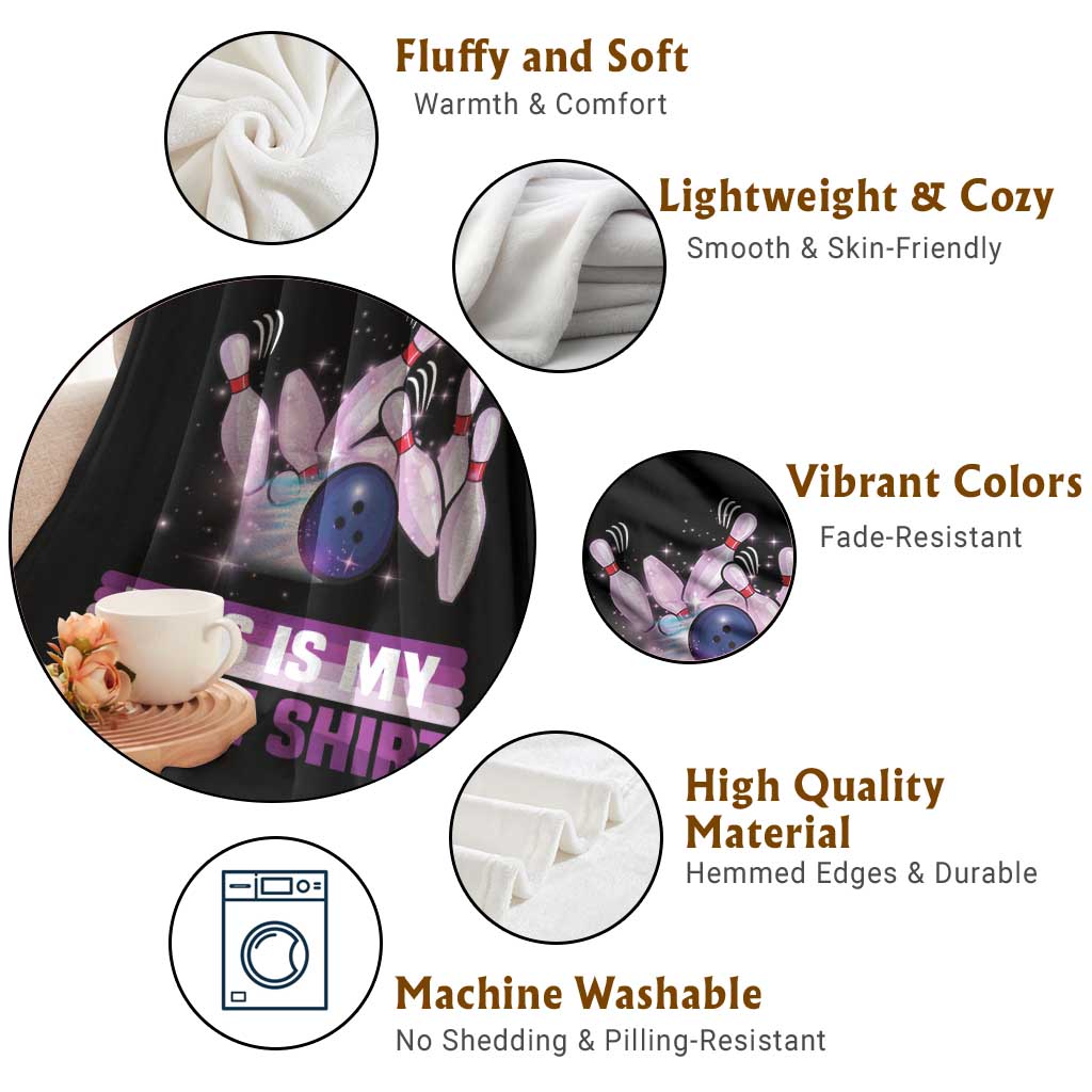 Funny Bowling Lover Throw Blanket This Is My Spare Shirt Quote - Wonder Print Shop