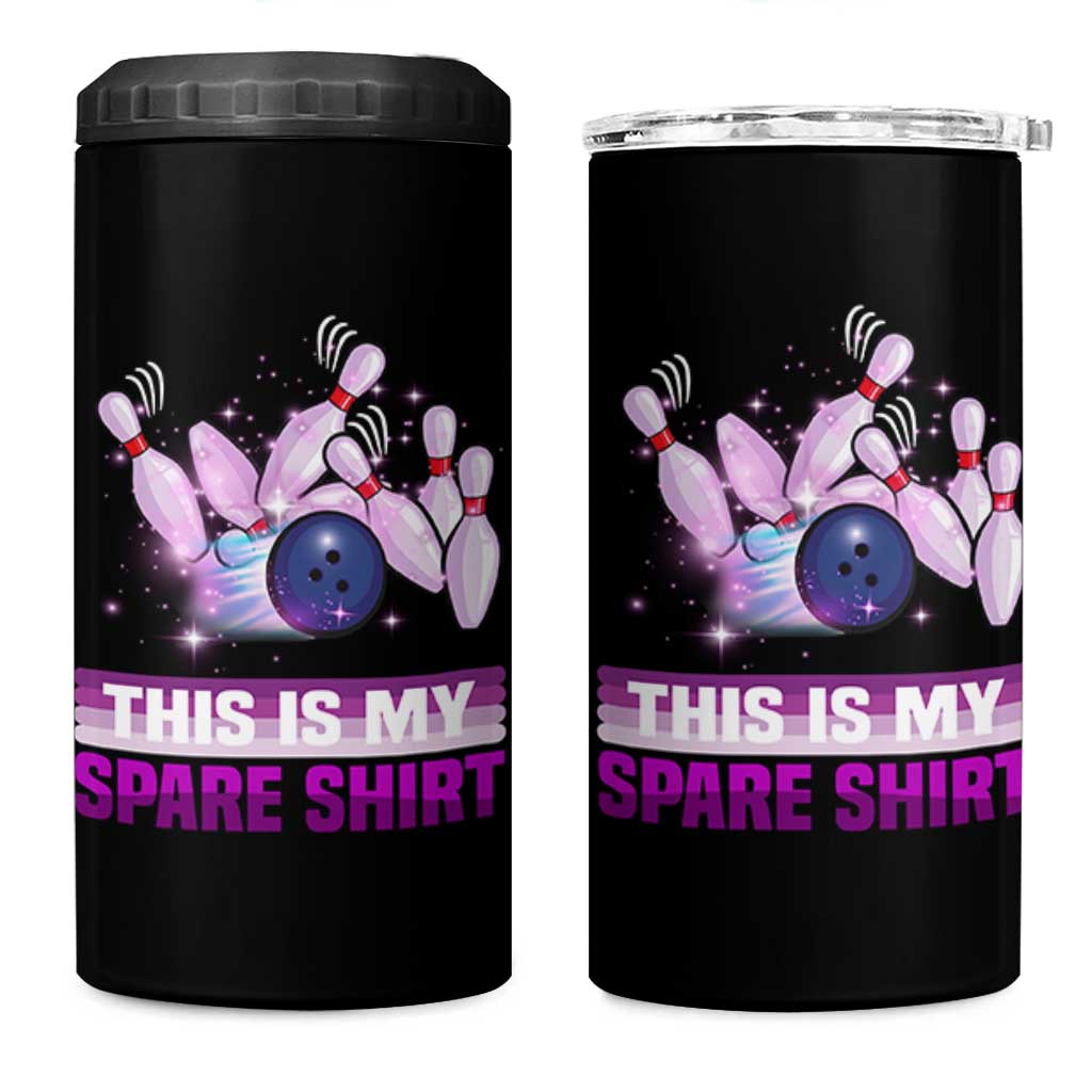 Funny Bowling Lover 4 in 1 Can Cooler Tumbler This Is My Spare Shirt Quote - Wonder Print Shop