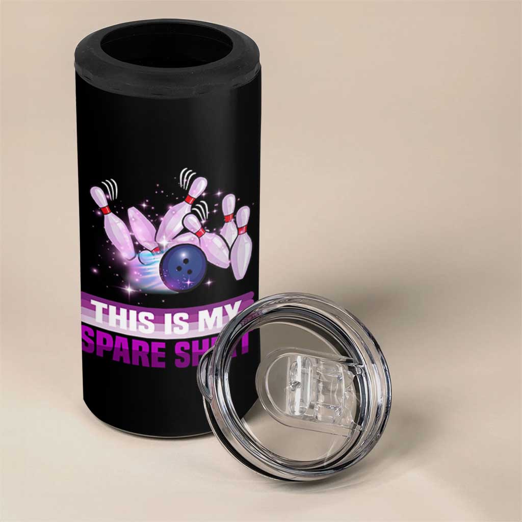 Funny Bowling Lover 4 in 1 Can Cooler Tumbler This Is My Spare Shirt Quote - Wonder Print Shop