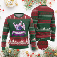 Funny Bowling Lover Ugly Christmas Sweater This Is My Spare Shirt Quote - Wonder Print Shop