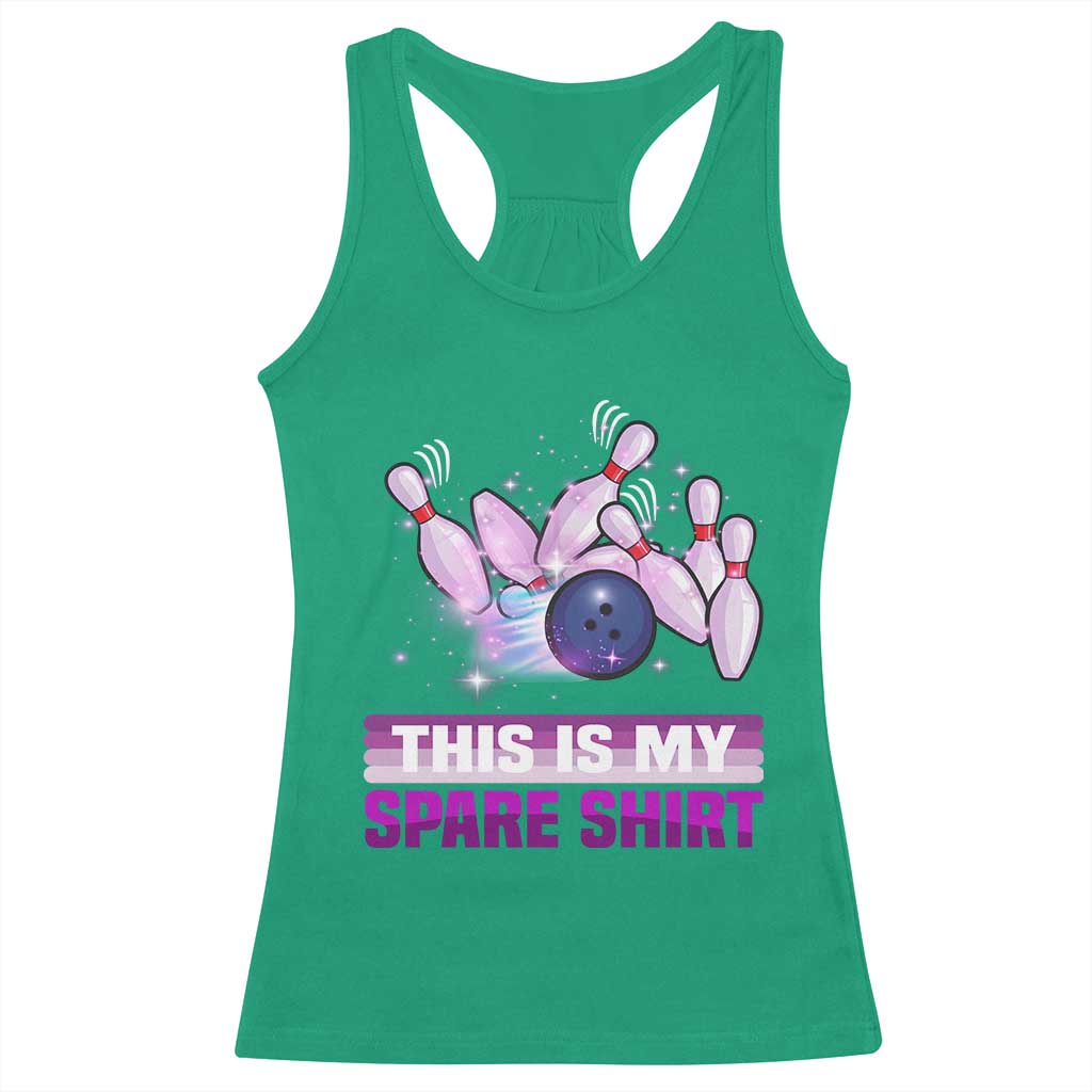 Funny Bowling Lover Racerback Tank Top This Is My Spare Shirt Quote - Wonder Print Shop