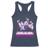 Funny Bowling Lover Racerback Tank Top This Is My Spare Shirt Quote - Wonder Print Shop