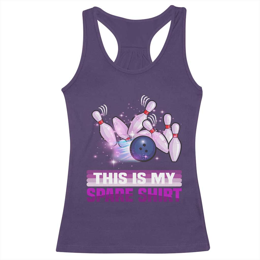 Funny Bowling Lover Racerback Tank Top This Is My Spare Shirt Quote - Wonder Print Shop