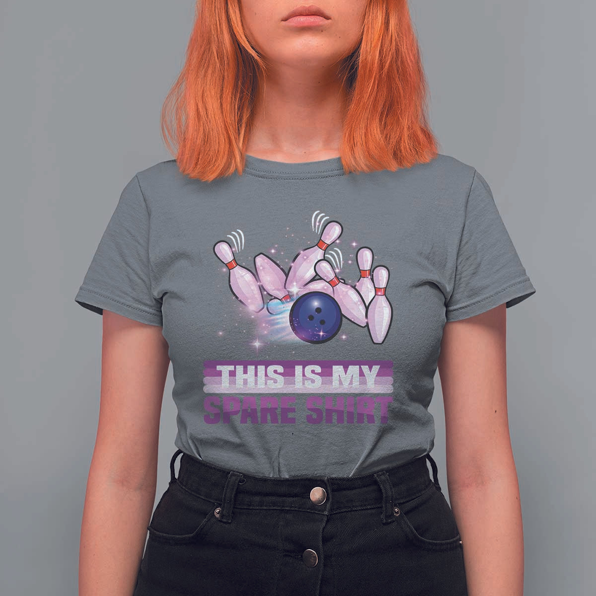 Funny Bowling Lover T Shirt For Women This Is My Spare Shirt Quote - Wonder Print Shop