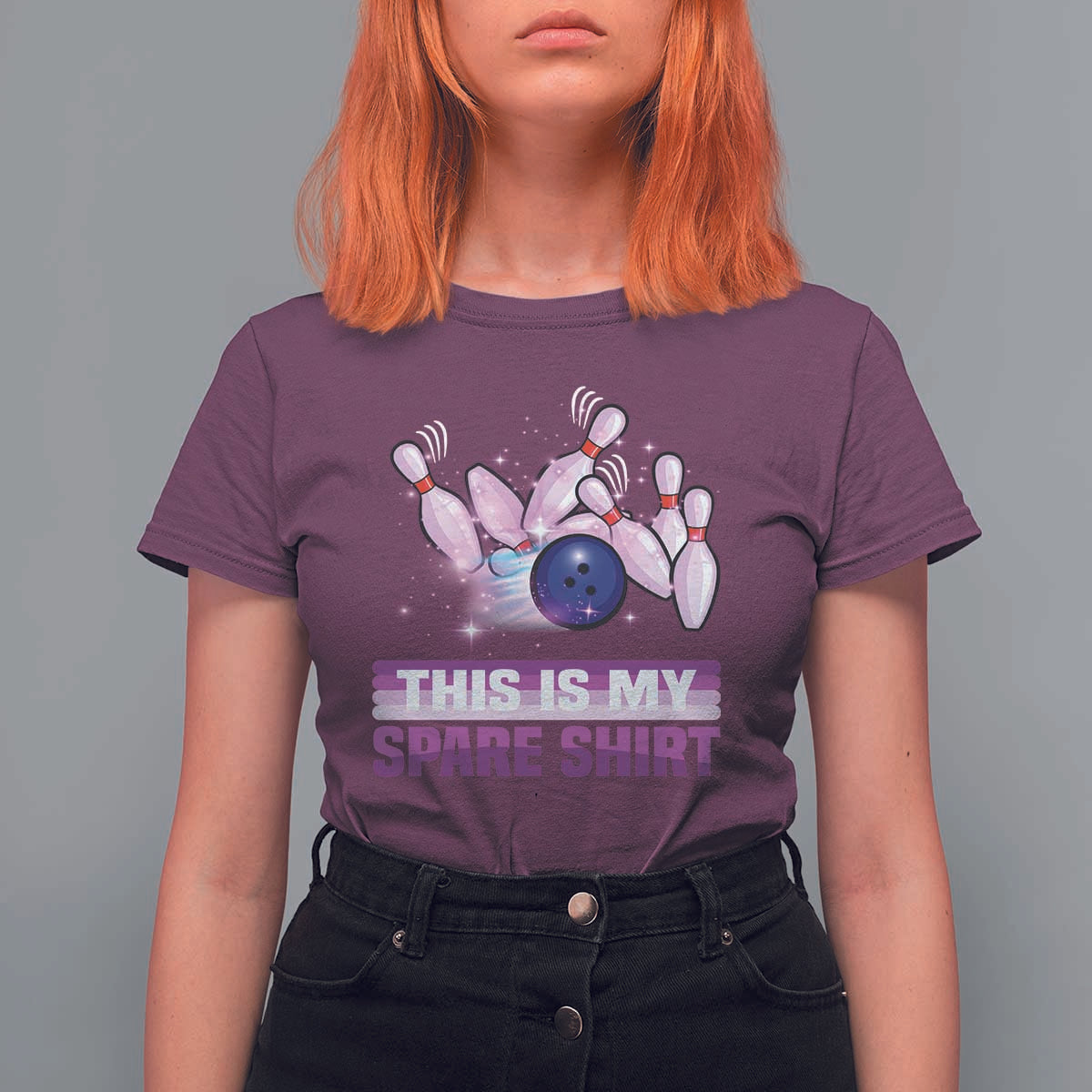 Funny Bowling Lover T Shirt For Women This Is My Spare Shirt Quote - Wonder Print Shop
