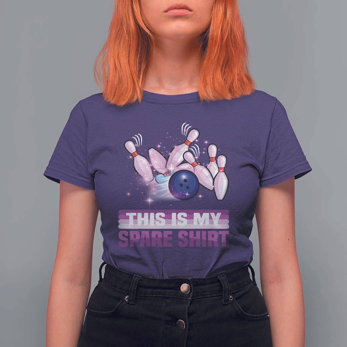 Funny Bowling Lover T Shirt For Women This Is My Spare Shirt Quote - Wonder Print Shop