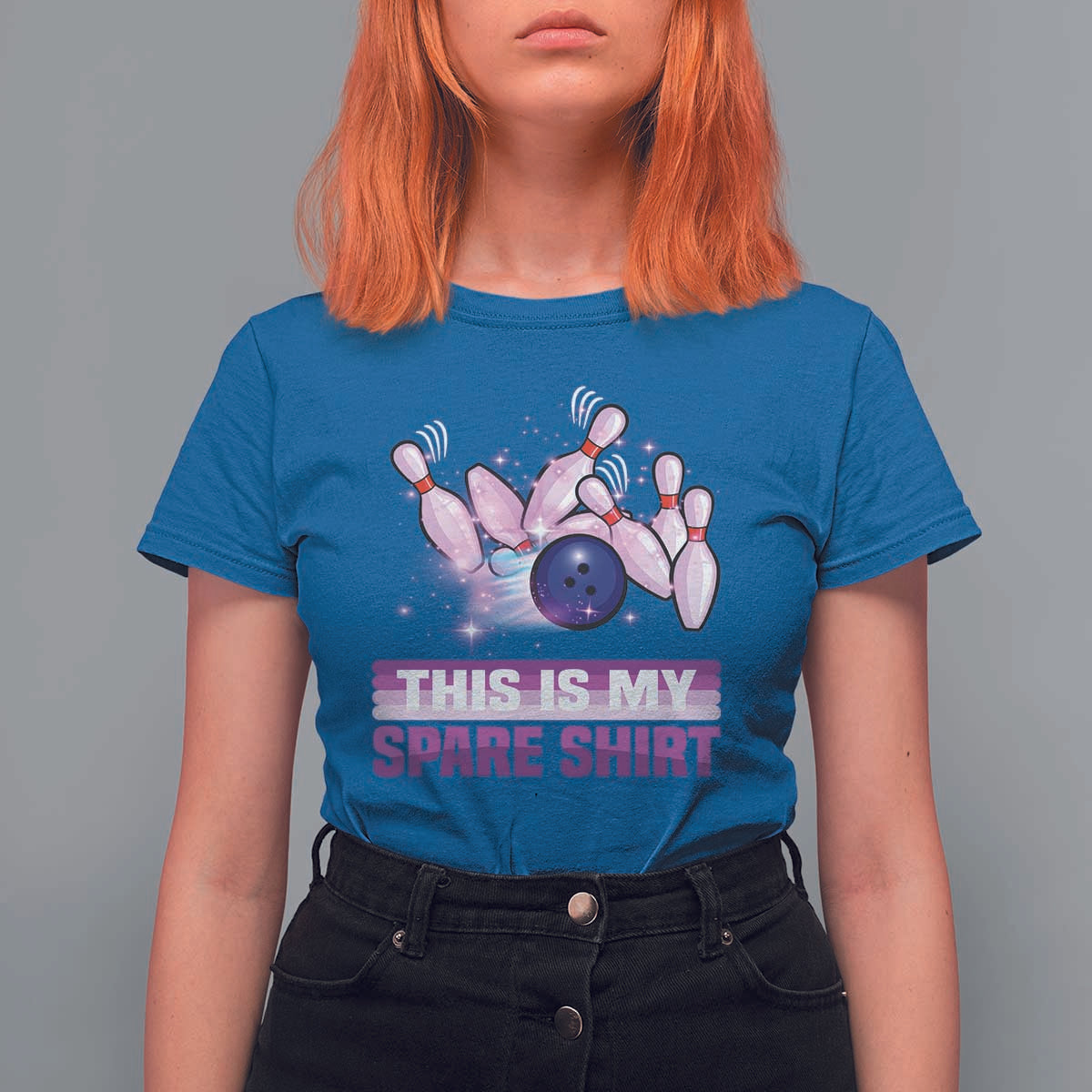 Funny Bowling Lover T Shirt For Women This Is My Spare Shirt Quote - Wonder Print Shop