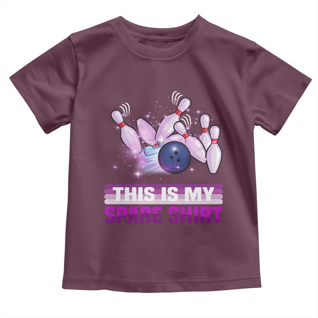 Funny Bowling Lover Toddler T Shirt This Is My Spare Shirt Quote - Wonder Print Shop