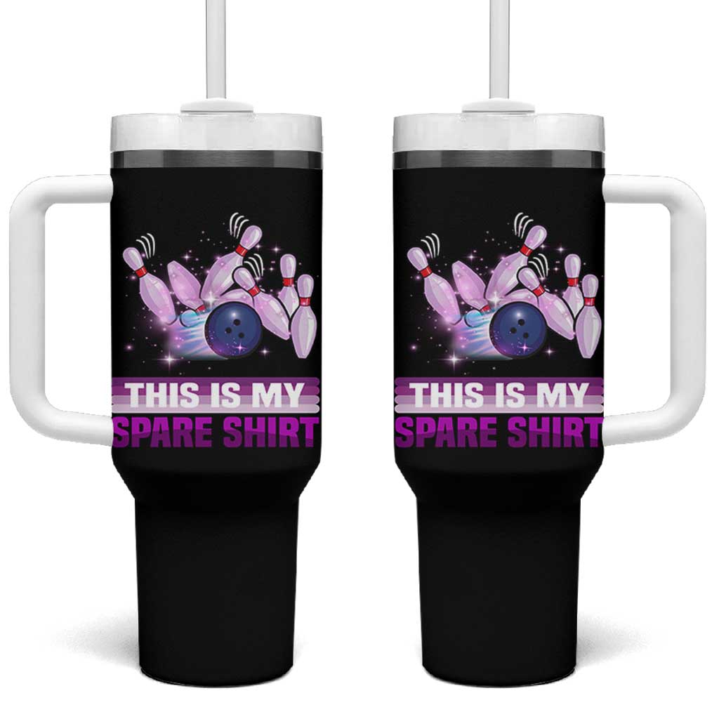 Funny Bowling Lover Tumbler With Handle This Is My Spare Shirt Quote - Wonder Print Shop
