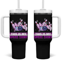 Funny Bowling Lover Tumbler With Handle This Is My Spare Shirt Quote - Wonder Print Shop