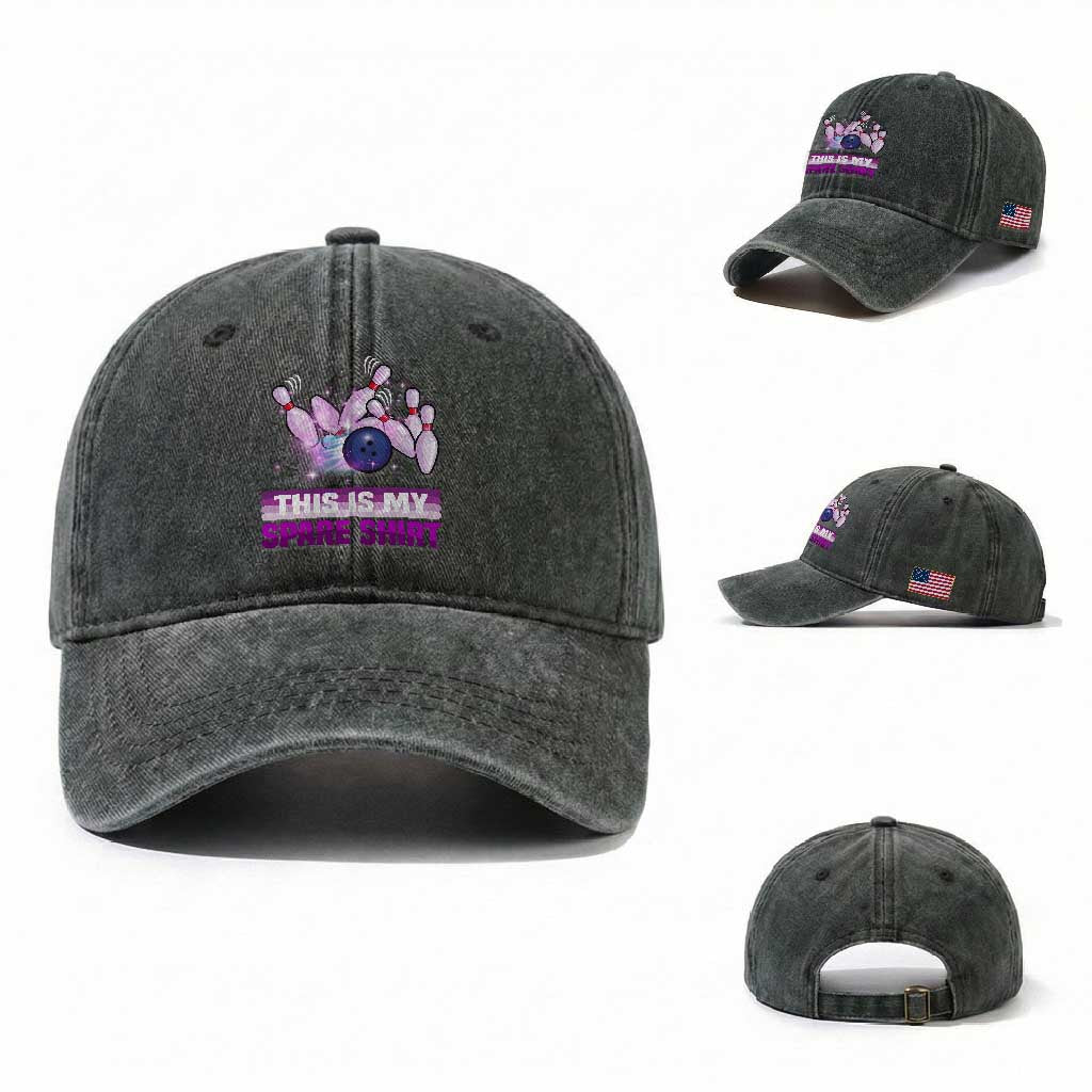 Funny Bowling Lover Washed Cotton Baseball Cap This Is My Spare Shirt Quote