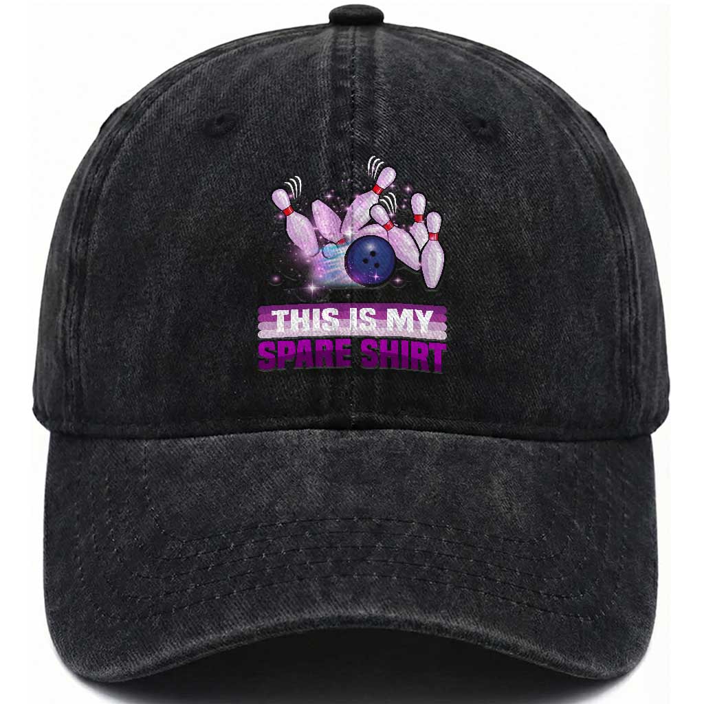 Funny Bowling Lover Washed Cotton Baseball Cap This Is My Spare Shirt Quote
