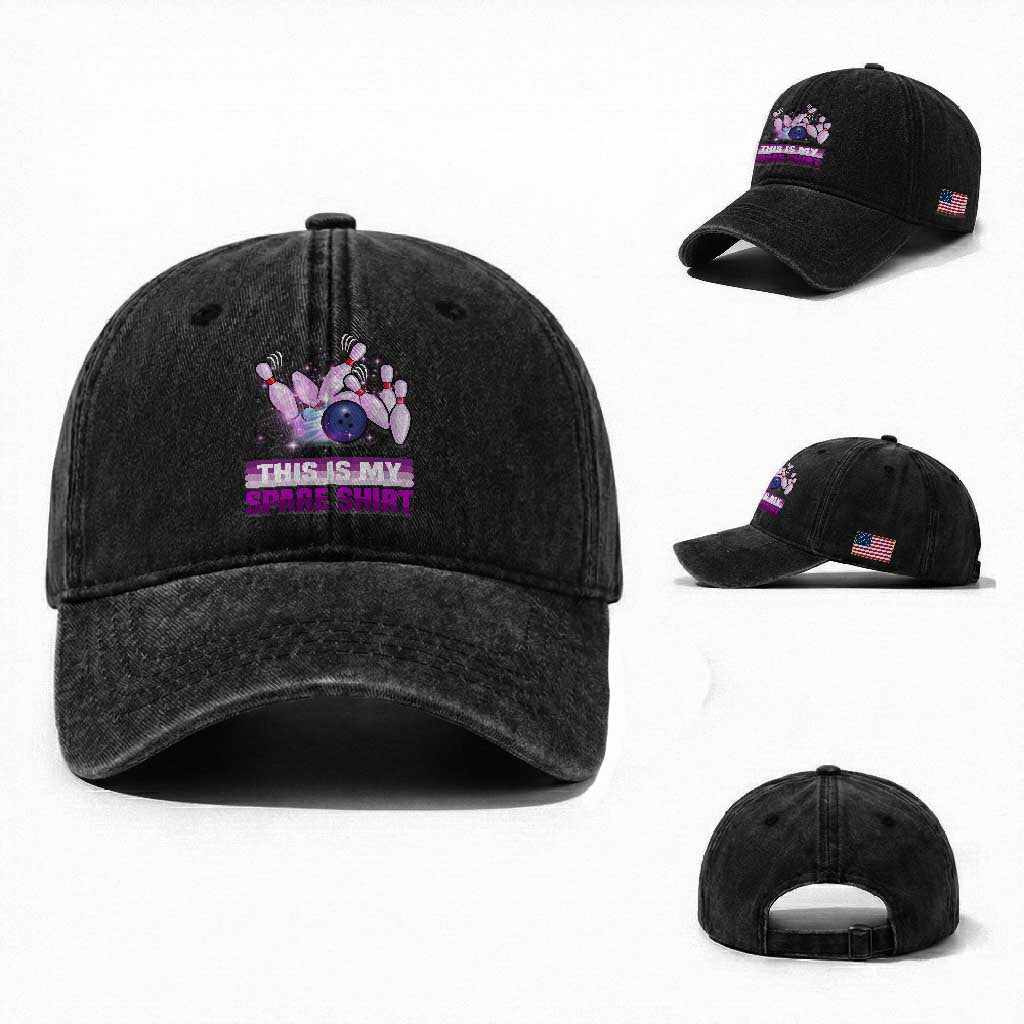 Funny Bowling Lover Washed Cotton Baseball Cap This Is My Spare Shirt Quote