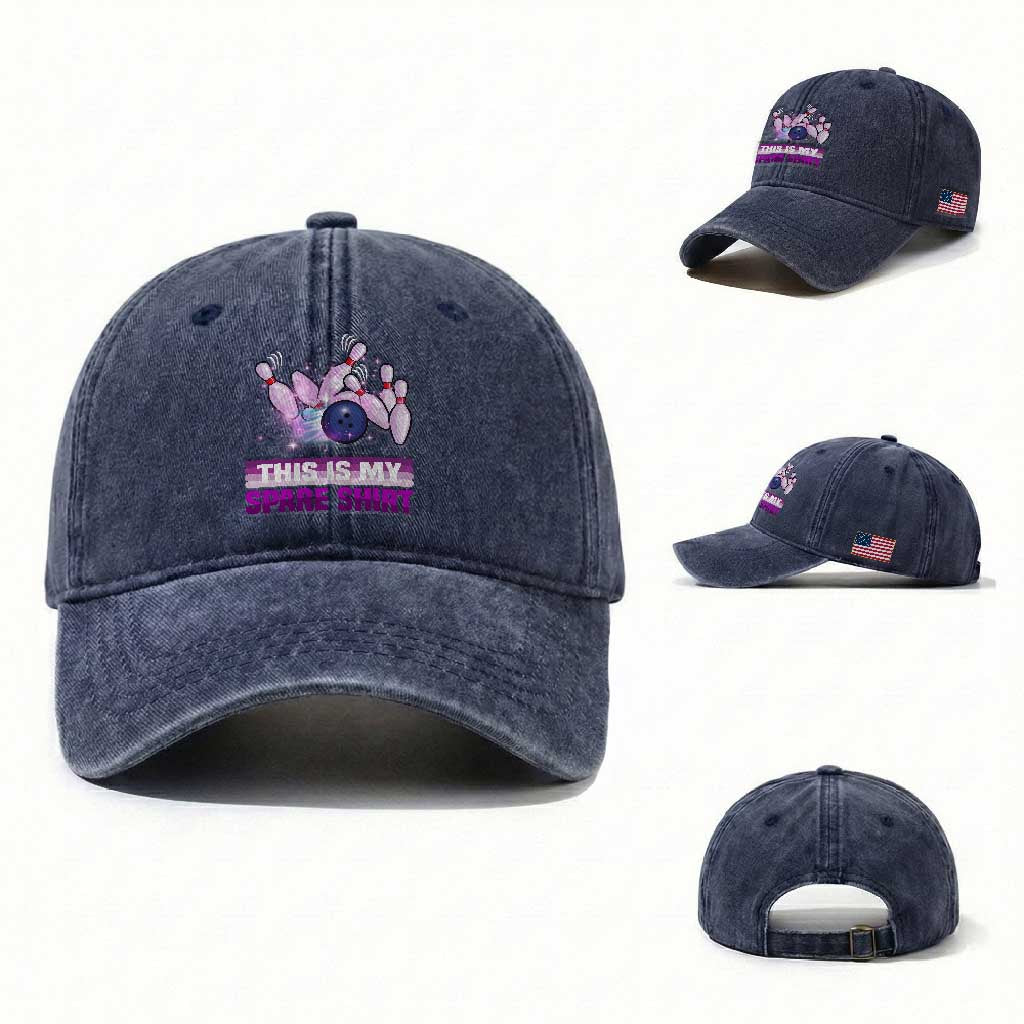 Funny Bowling Lover Washed Cotton Baseball Cap This Is My Spare Shirt Quote