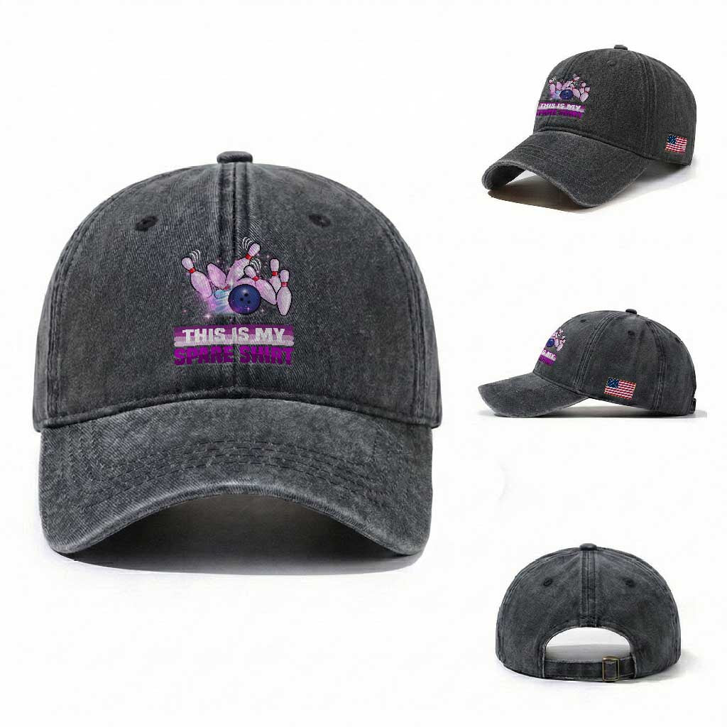 Funny Bowling Lover Washed Cotton Baseball Cap This Is My Spare Shirt Quote
