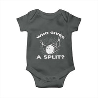 Funny Bowling Team Gift Baby Onesie Who Gives A Split Quote - Wonder Print Shop