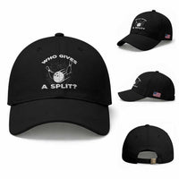 Funny Bowling Team Gift Baseball Cap Who Gives A Split Quote