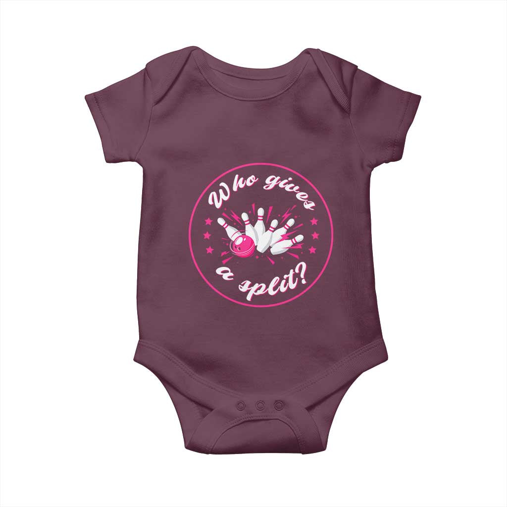 Funny Bowling Quote Baby Onesie Who Gives A Split For Women - Wonder Print Shop