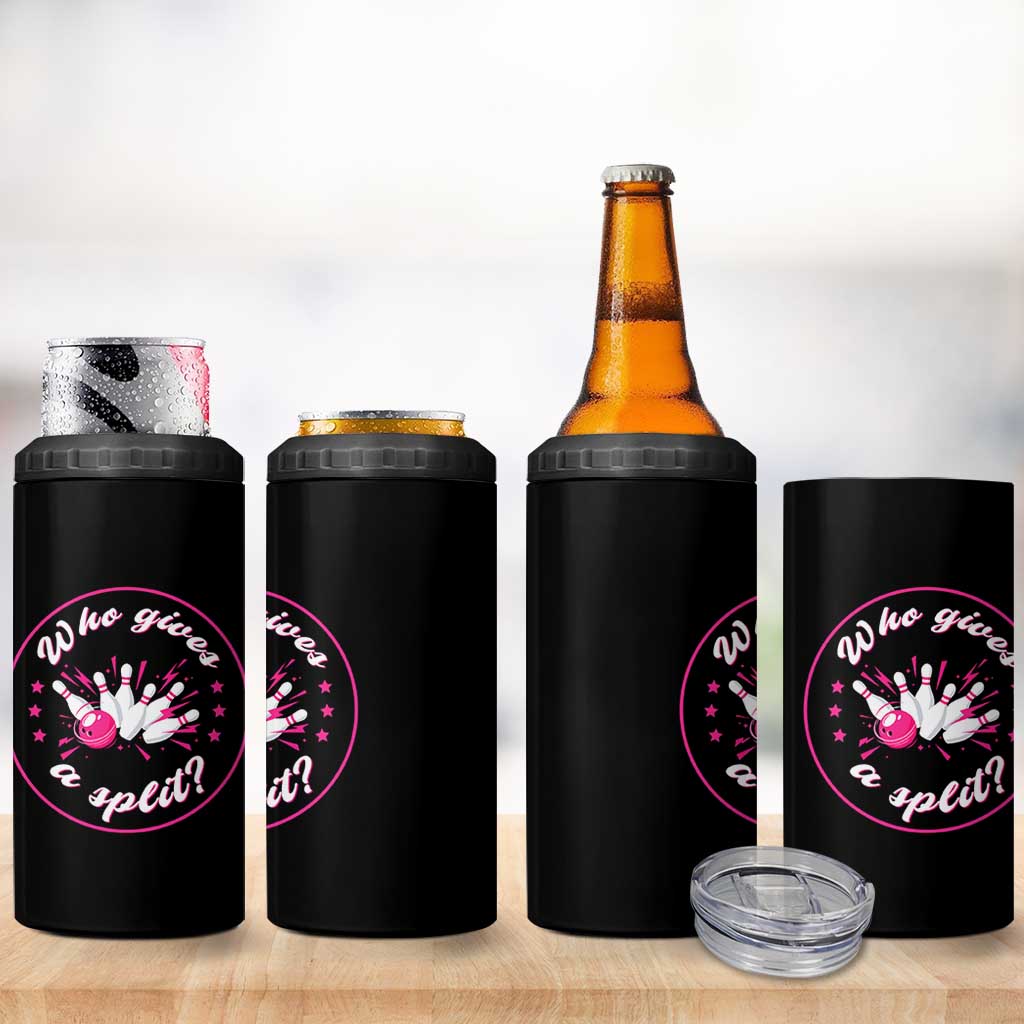 Funny Bowling Quote 4 in 1 Can Cooler Tumbler Who Gives A Split For Women - Wonder Print Shop