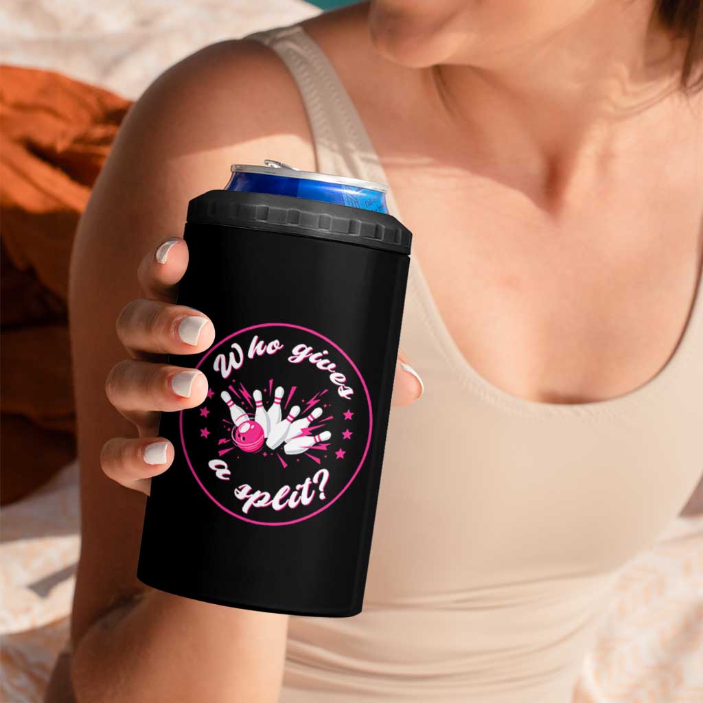 Funny Bowling Quote 4 in 1 Can Cooler Tumbler Who Gives A Split For Women - Wonder Print Shop