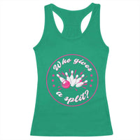 Funny Bowling Quote Racerback Tank Top Who Gives A Split For Women - Wonder Print Shop