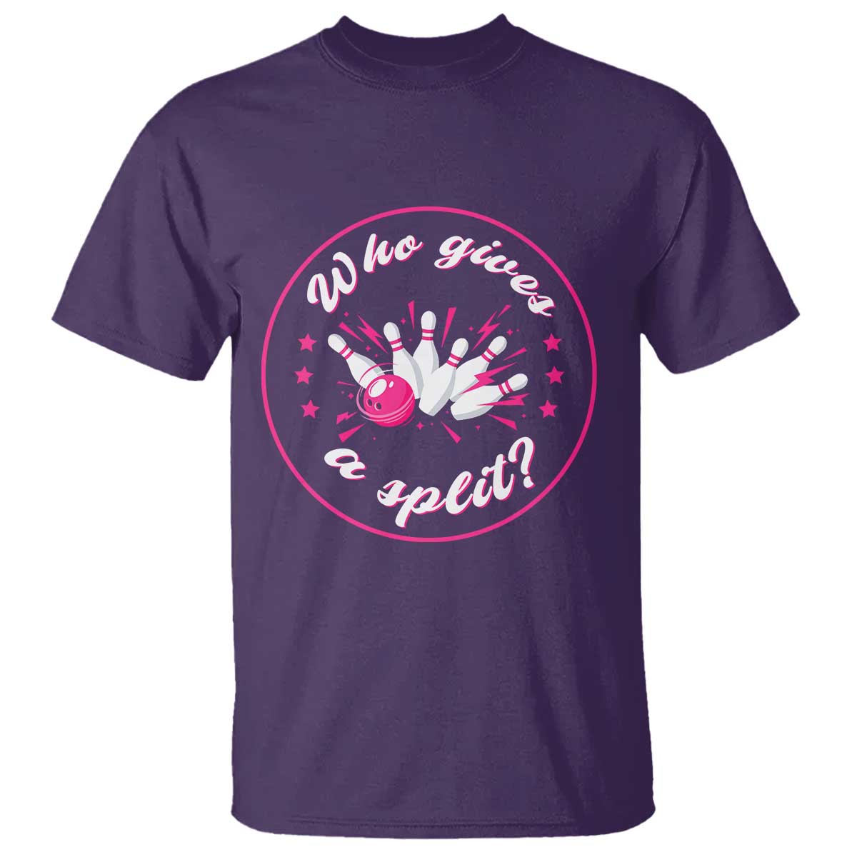 Funny Bowling Quote T Shirt Who Gives A Split For Women - Wonder Print Shop