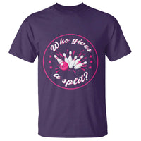 Funny Bowling Quote T Shirt Who Gives A Split For Women - Wonder Print Shop