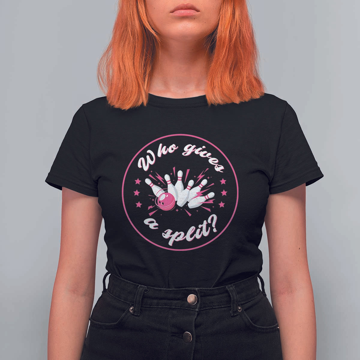 Funny Bowling Quote T Shirt For Women Who Gives A Split For Women - Wonder Print Shop
