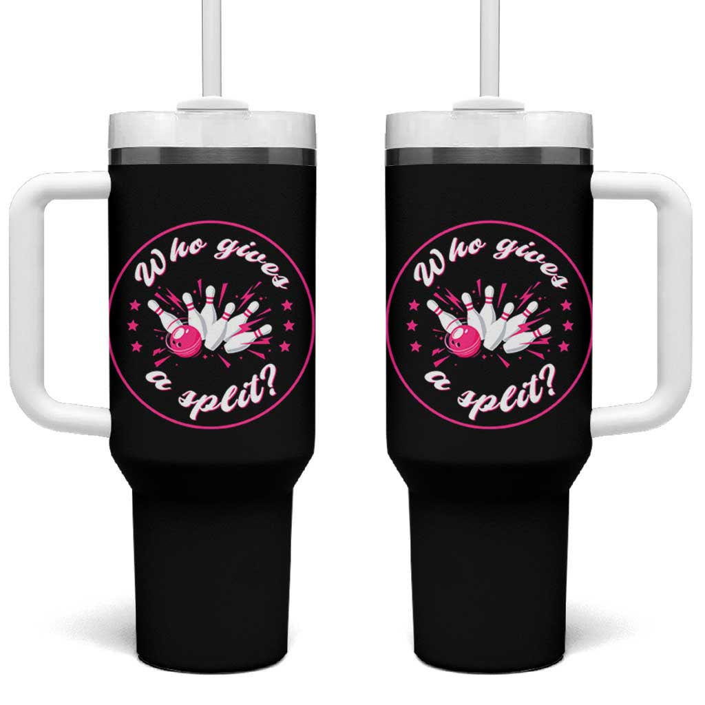 Funny Bowling Quote Tumbler With Handle Who Gives A Split For Women - Wonder Print Shop
